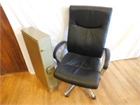 Office chair & metal suitcase