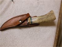 Bone handled knife with sheath