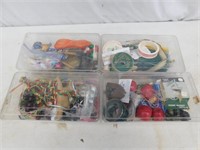 4 containers of various craft items.