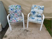 2 cushioned patio chairs