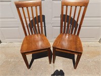 Vintage pair of highback dining room chairs.