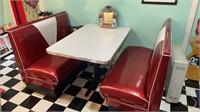 50'S STYLE DINER BOOTH - TABLE AND 2 BENCHES