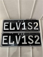"ELV1S2" VIC NO. PLATES - WITH RIGHTS TO DISLAY