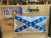 Motorcycle, Stars & Bars License Plate, Impala