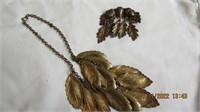 Leaf 10 In necklace and nut &  leaves broach