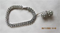 Rhinestone dangle fob bracelet