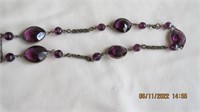 8 in purple stones necklace