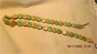 9 in tan/green faux stones necklace
