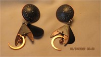 Pair pierced moon/stars 2.5 in drop earrings
