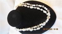 Shells and beads doub strand 11 in faux necklace