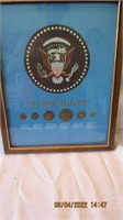 The Presidents framed c1974 coin collection