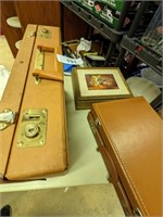 (2) Vintage Briefcases & Mirrored Hinged Box