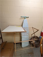 Wooden Drying Rack, Ironing Board & Dishwasher