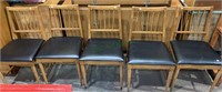 5 mid century modern dining chairs - black vinyl