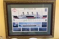 Large framed print of the sinking of the Titanic