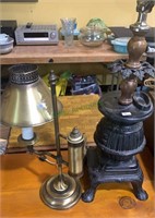 Two vintage table lamps - one is a pop metal