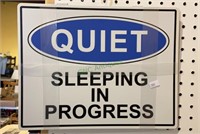 Metal sign “Quiet sleeping in progress“