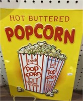 Tin sign “Hot buttered popcorn “ 17x12 inches