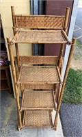 Vintage 4 shelf bamboo display unit - collapsible