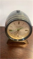 Vintage barrel shape alarm clock by Swiza