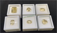 Gemstones - yellow Labradorite - lot of six(1273)