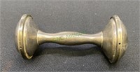 Vintage silver plate baby rattle(1578)