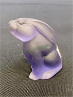 Fenton Bunny rabbit figurine of frosted blue.
