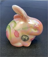 Hand painted iridescent Fenton bunny rabbit