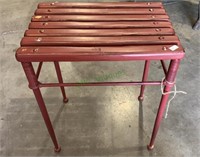 Small burgundy industrial design side bench stool