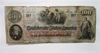 1862 $100 CONFEDERATE NOTE