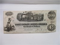 1863 $100 CONFEDERATE NOTE