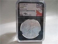 2018 SILVER EAGLE FIRST RELEASE NGC MS70