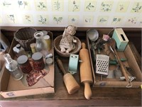 Vintage kitchen and advertising items