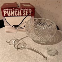 LE Smith Crystal Punch Bowl Set