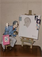Norman Rockwell Self Portrait figurine