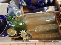 (2) Green Collector Bottles, Orange Crush Bottle,