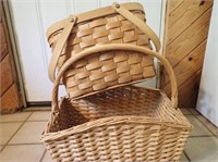 Wicker Basket w/ Handle - 19"Wx12"Dx18 1/2"H ,