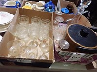 Glass Decanter, Ice Bucket, (5) Wine Glasses,