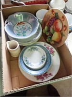 Several Hd. Painted Bowls & Plates, Jacem Pitcher