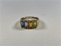 14k Multi- Colored Stone Ring