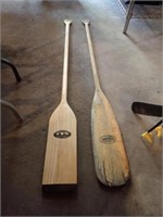 Pair Of Wooden Canoe Paddles