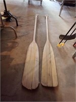 Pair Of Wooden Canoe Paddles
