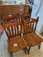 Lot of 4 Wooden Chairs