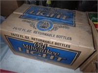 Old Milwaukee Case w/ Several Old Pop Bottles,