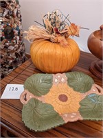 Sunflower Plate and Pumpkin