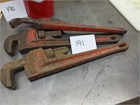 Lot of Ridgid Pipe Wrenches
