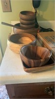 8 Wooden Bowls and 2 Stir Spoons