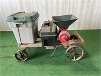 Grinder on cart with maintenance box and belt