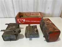 3 Gas Tanks and Royal Crown Cola crate
