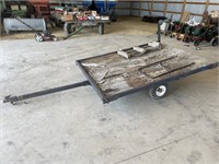 Snowmobile Trailer. Wood floor rough.  Tilt Deck